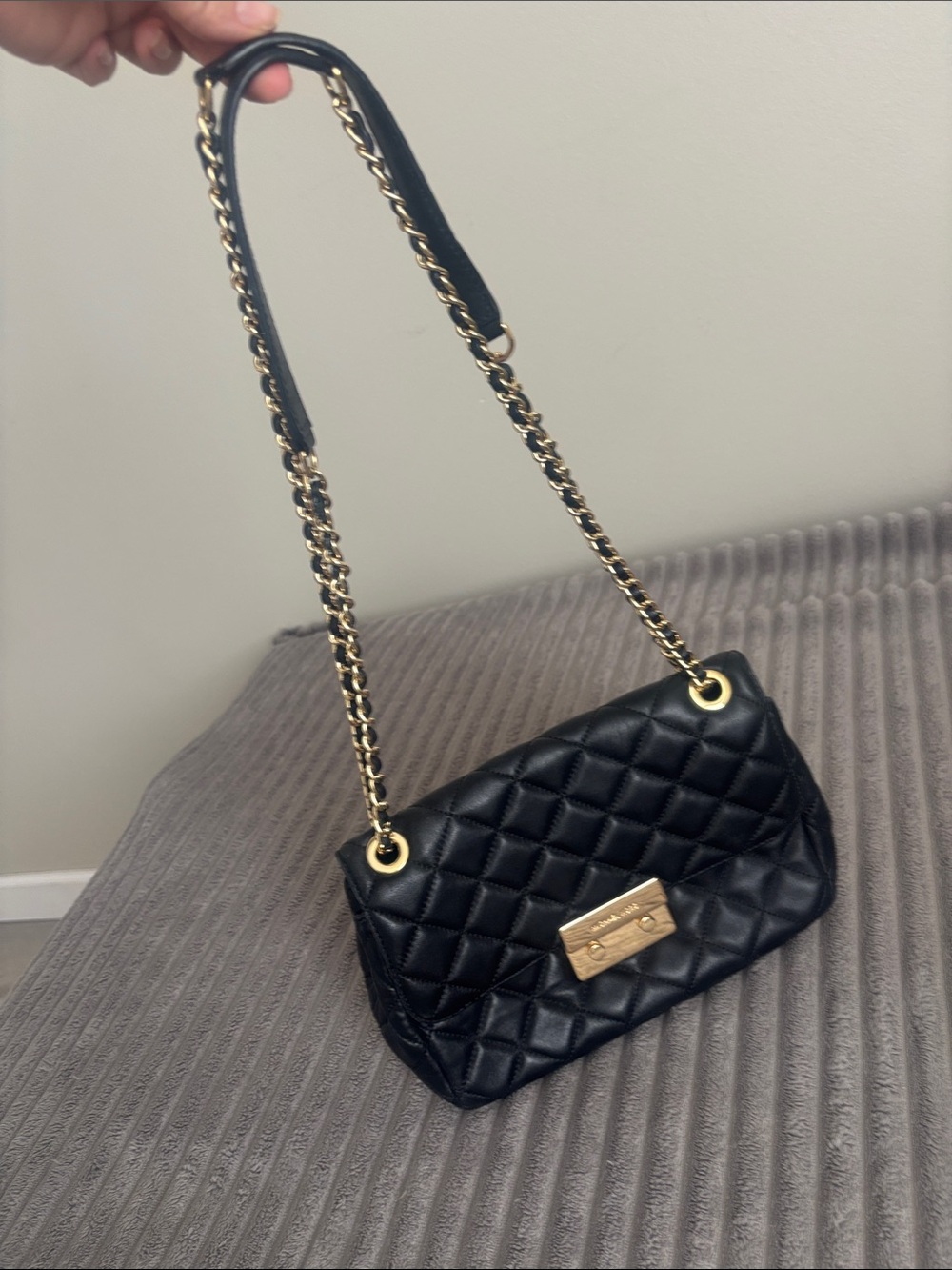 Vintage Michael Kors Black Quilted Shoulder Bag in Pristine condition